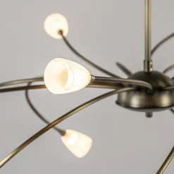 Cheap Straluma Klassieke eettafelhanglamp brons met wit glas dim to warm
