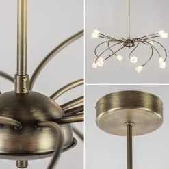 Cheap Straluma Klassieke eettafelhanglamp brons met wit glas dim to warm