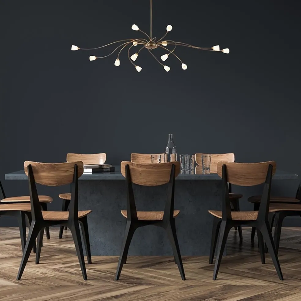 Cheap Straluma Klassieke eettafelhanglamp brons met wit glas dim to warm
