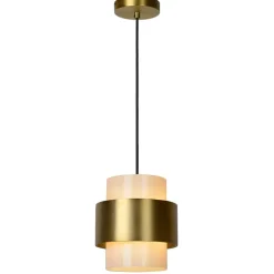 Cheap Straluma Klassieke hanglamp goud met opaal glazen kap