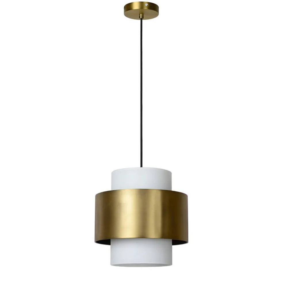 Online Straluma Klassieke hanglamp opaal glas met mat goud