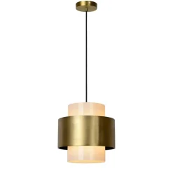 Online Straluma Klassieke hanglamp opaal glas met mat goud