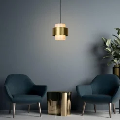 Online Straluma Klassieke hanglamp opaal glas met mat goud
