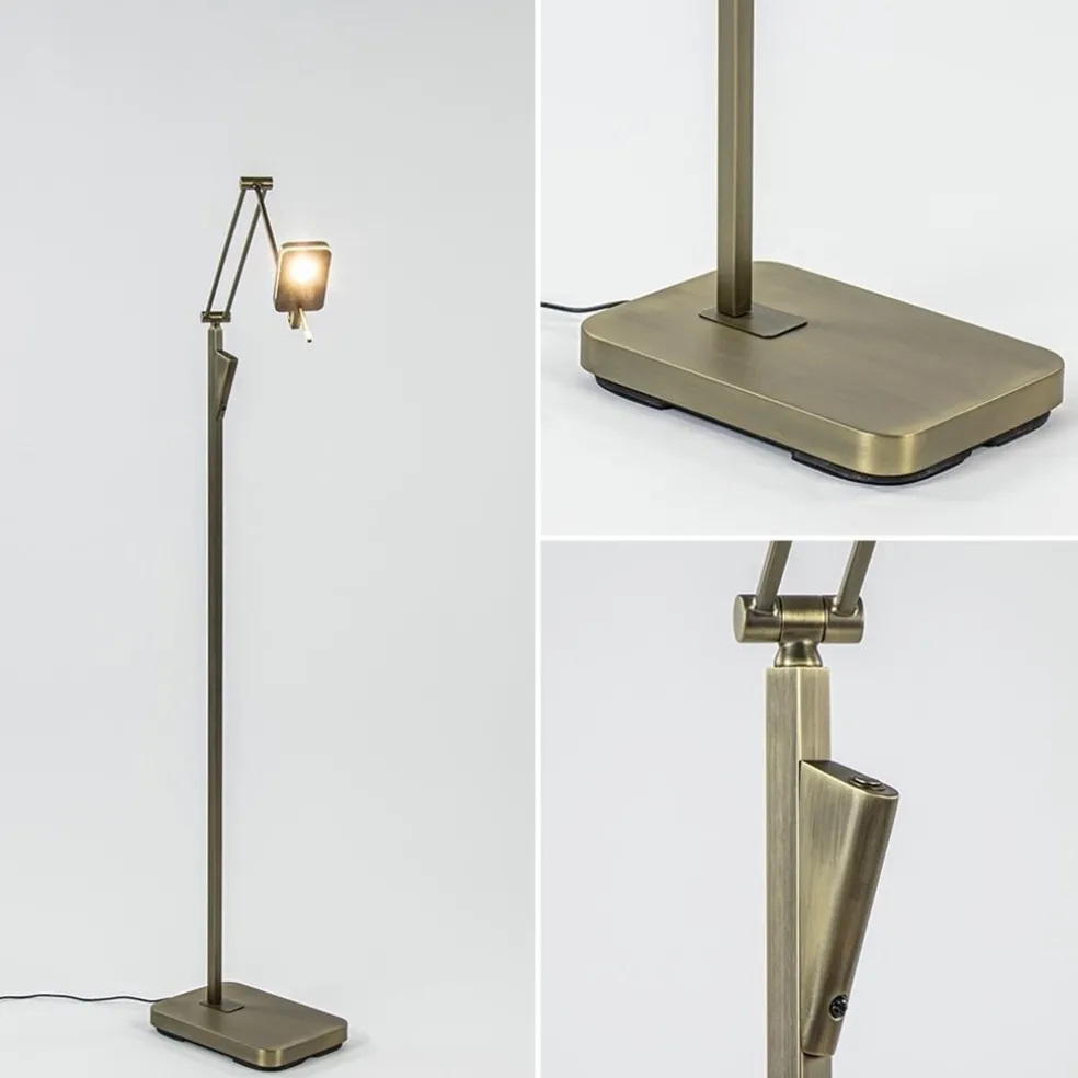 Clearance Straluma Klassieke leeslamp met dimbaar LED donker brons