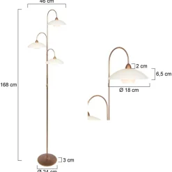 Shop Straluma Klassieke 3-lichts vloerlamp brons inclusief LED