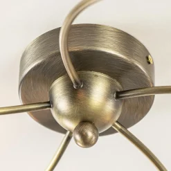 Best Sale Straluma Klassieke plafondlamp brons met wit gevlamd glas