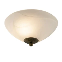 Clearance Straluma Klassieke plafondlamp gevlamd glas met brons 30 cm