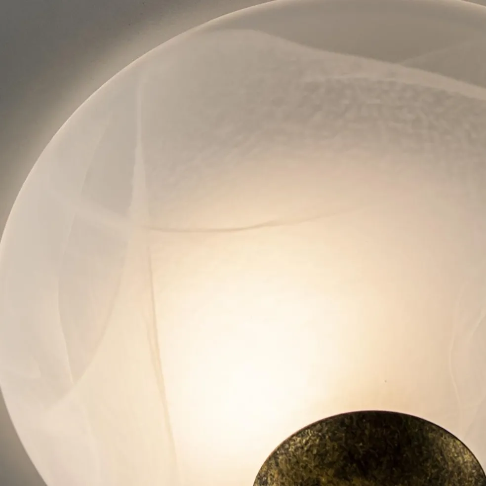 Clearance Straluma Klassieke plafondlamp gevlamd glas met brons 30 cm