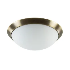 Clearance Straluma Klassieke plafonnière brons met wit glas 30 cm