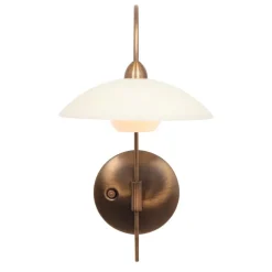 Outlet Straluma Klassieke wandlamp brons met creme glas incl LED