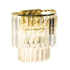 Store Straluma Klassieke wandlamp goud met helder glazen pegels