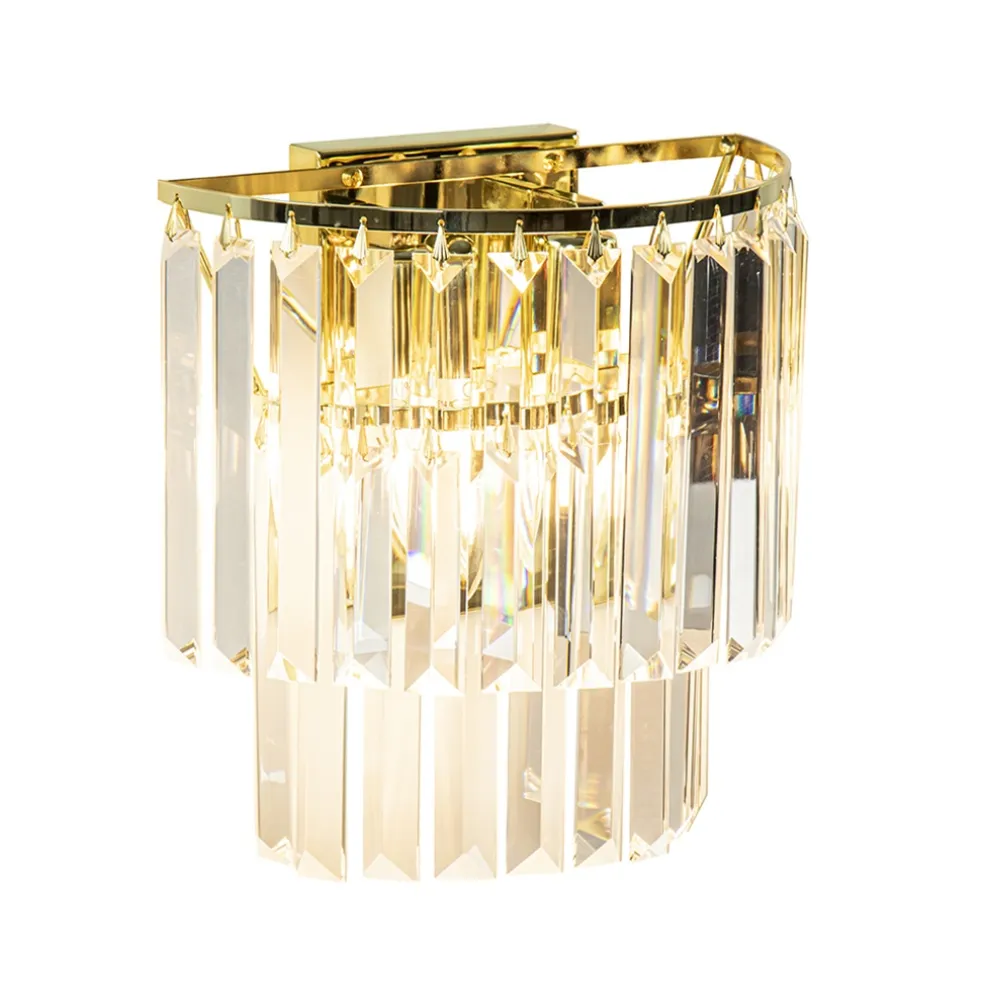 Store Straluma Klassieke wandlamp goud met helder glazen pegels