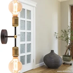 Store Straluma Klassieke wandlamp zwart-antiek brons