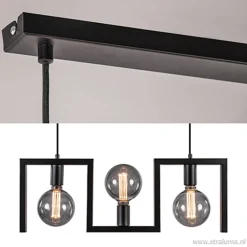 Shop Straluma Kleine eettafel hanglamp zwart frame