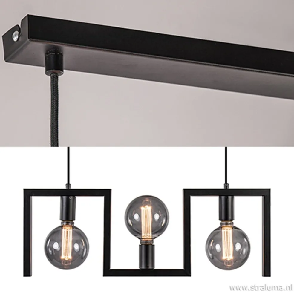 Shop Straluma Kleine eettafel hanglamp zwart frame