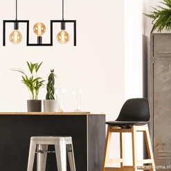 Shop Straluma Kleine eettafel hanglamp zwart frame
