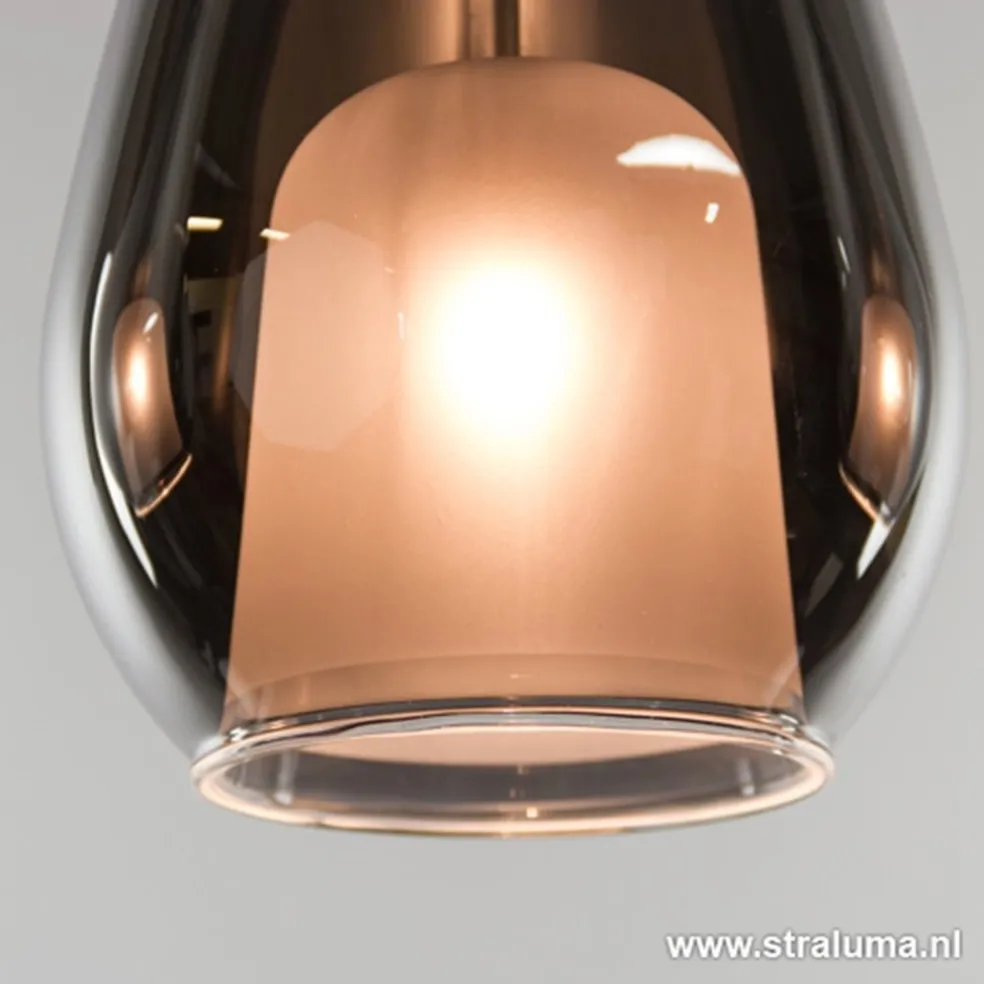 Online Straluma Kleine eettafel hanglamp glas 'Smoke'