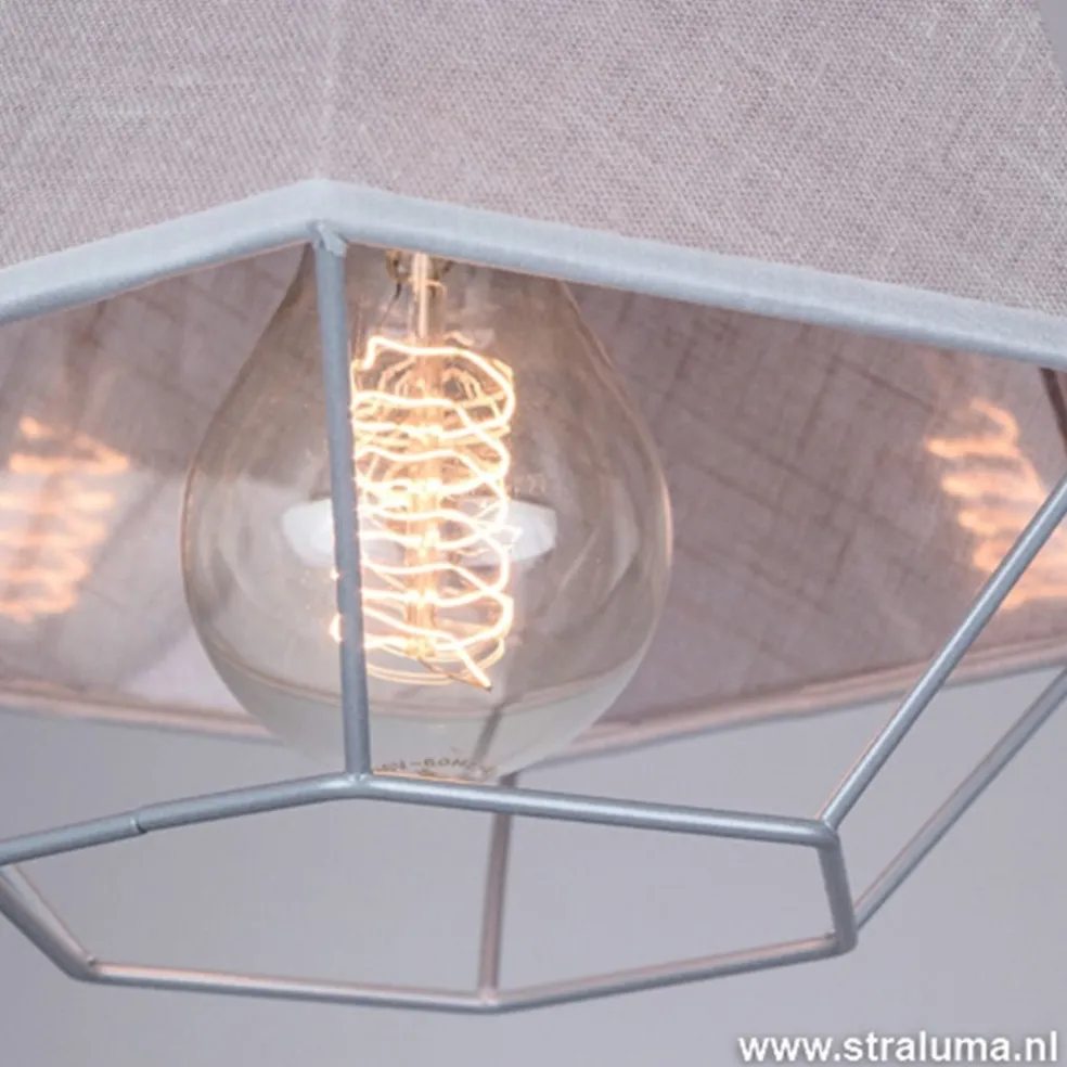 Online Straluma Kleine grijze hanglamp draad met stof