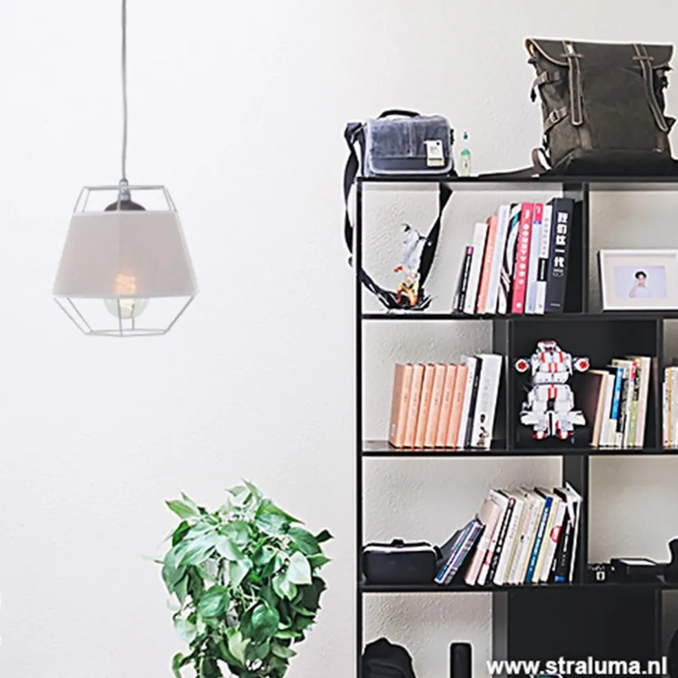 Online Straluma Kleine grijze hanglamp draad met stof