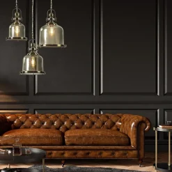 Discount Straluma Kleine hanglamp brons met amber glas