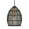Sale Straluma Kleine hanglamp Meya zwart met goud draad