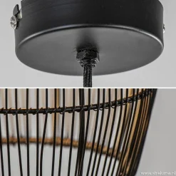 Sale Straluma Kleine hanglamp Meya zwart met goud draad