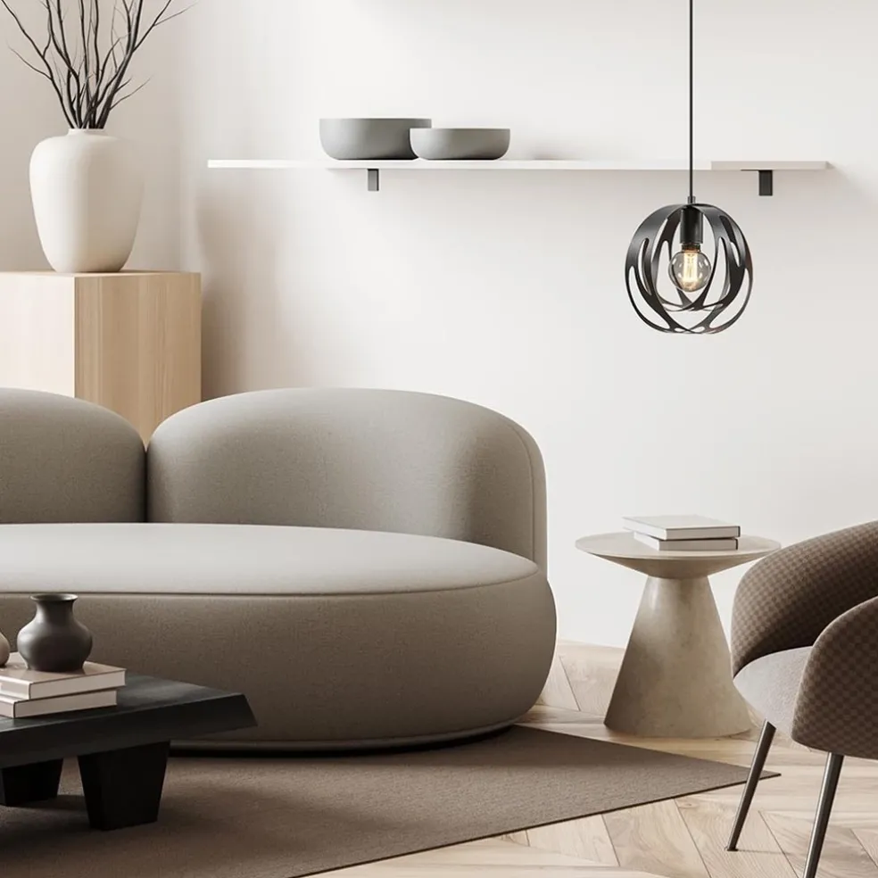 Cheap Straluma Kleine hanglamp rond mat zwart