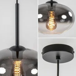 Shop Straluma Kleine hanglamp smoke glas gradient met zwart