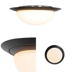 Best Sale Straluma Kleine LED plafondlamp zwart met wit glas IP44