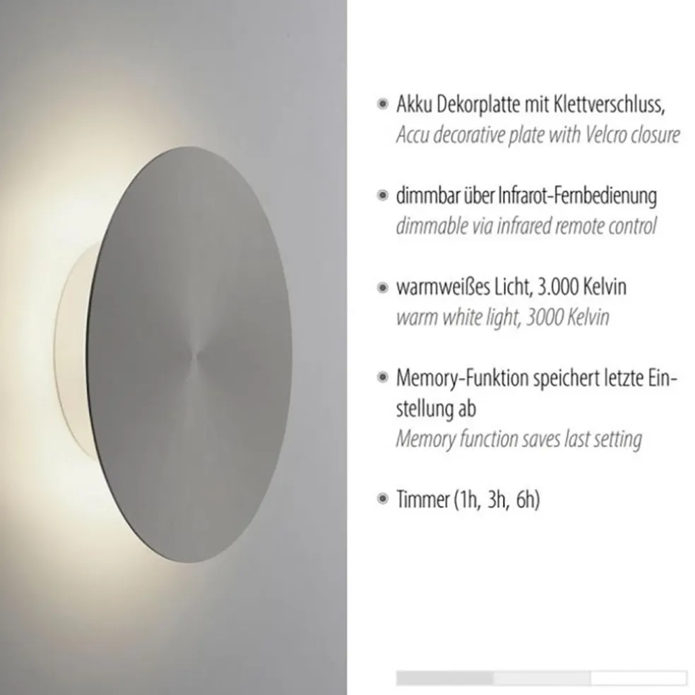 Flash Sale Straluma Kleine LED wandlamp op accu grijs