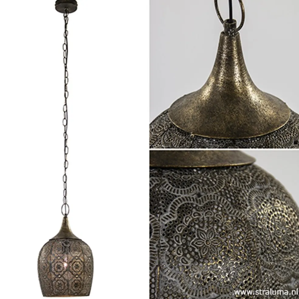 Outlet Straluma Kleine oosterse hanglamp Kadiri brons