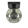 Clearance Straluma Kleine plafondlamp zwart met smoke glas 20 cm
