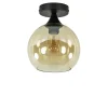 Flash Sale Straluma Kleine plafondlamp zwart met amber glazen bol