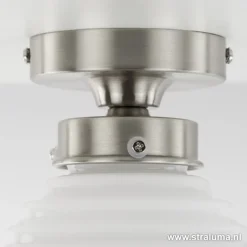 Cheap Straluma Kleine plafonnière staal met wit glas