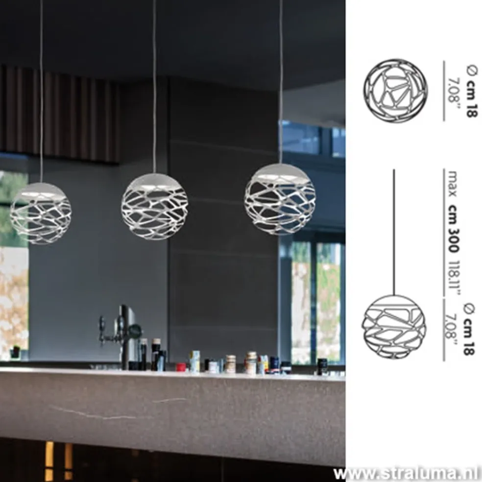 Clearance Straluma Kleine ronde design hanglamp Kelly wit