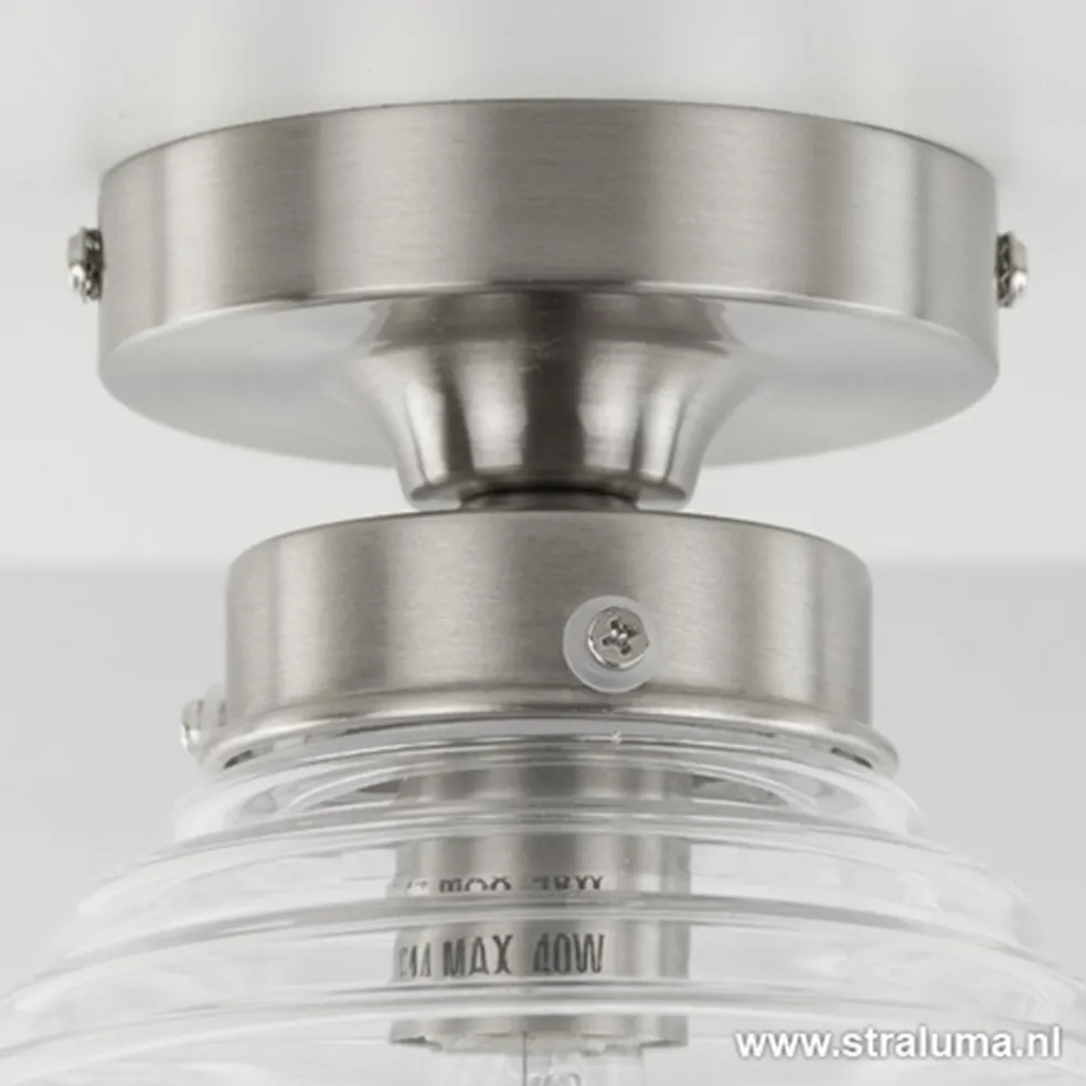 Online Straluma Kleine stalen plafondlamp glas helder