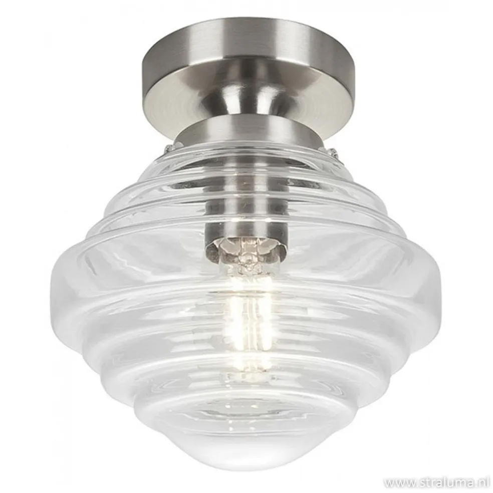 Online Straluma Kleine stalen plafondlamp glas helder