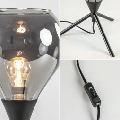 Hot Straluma Kleine tafellamp driepoot met titanium glas
