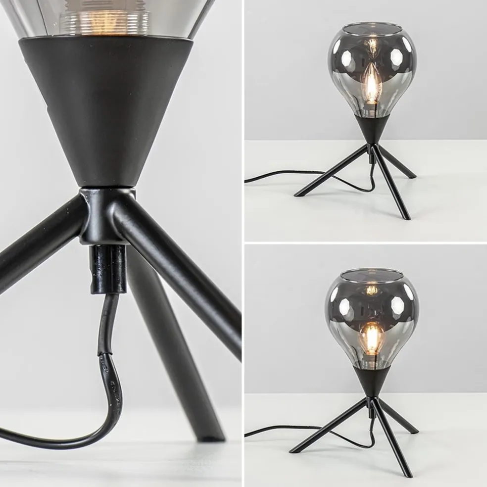 Hot Straluma Kleine tafellamp driepoot met titanium glas