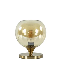 Online Straluma Kleine tafellamp goud met amber kleurig glas