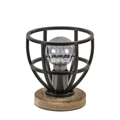 Hot Straluma Kleine tafellamp Matrix zwart met hout