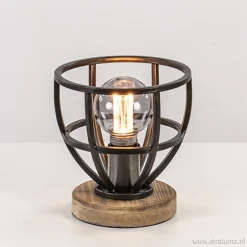 Hot Straluma Kleine tafellamp Matrix zwart met hout