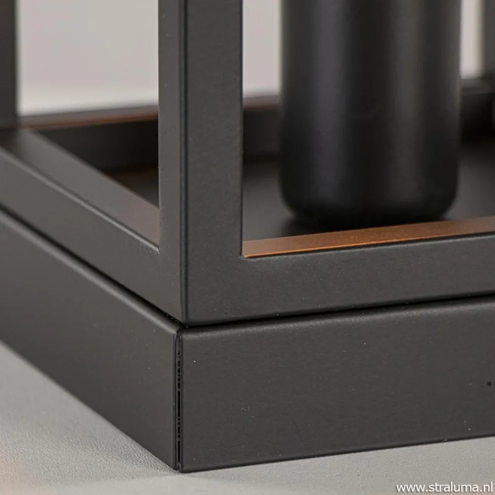 New Straluma Kleine tafellamp vierkant frame zwart