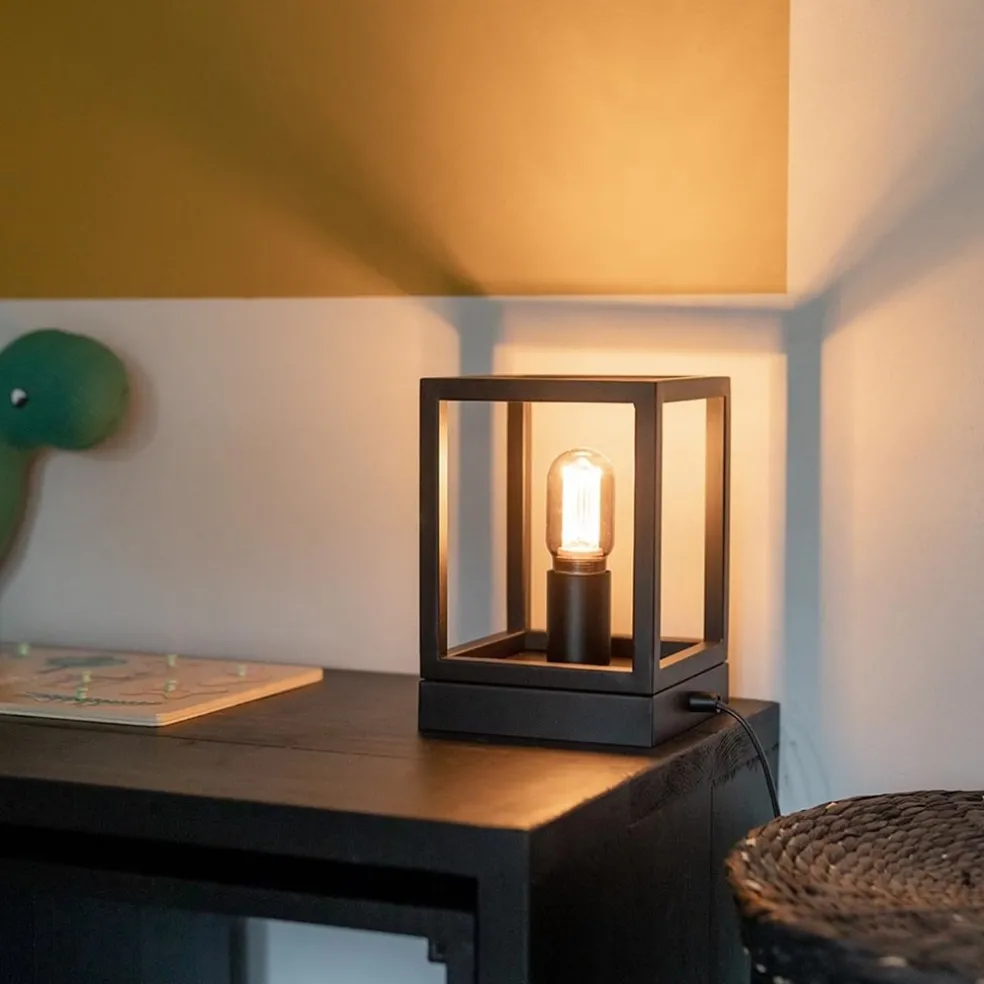 New Straluma Kleine tafellamp vierkant frame zwart