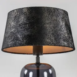 Cheap Straluma Kleine tafellamp zwart glas met stoffen kap