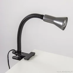 Discount Straluma Klemplamp bureau/tafel zwart zilvergrijs