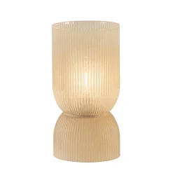 Online Straluma L&L grote ribglas tafellamp peach op batterijen Phoebe