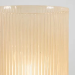 Online Straluma L&L grote ribglas tafellamp peach op batterijen Phoebe
