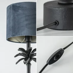 New Straluma L&L lampvoet Armata mat zwarte palmboom