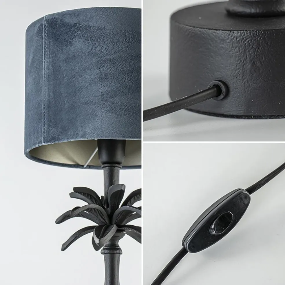 New Straluma L&L lampvoet Armata mat zwarte palmboom